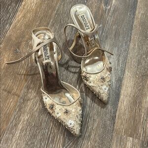 Badgley Mischka Women's Cream Embellished Heels